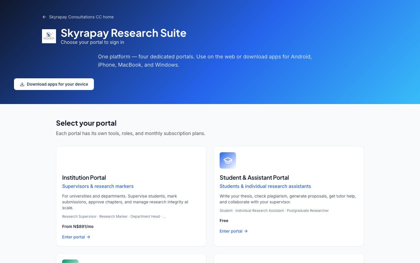 Skyrapay Research Suite